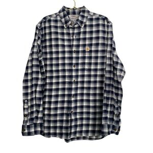 Carhartt Flannel Shirt Relaxed Fit Button Up Plaid Workwear‎ Casual Mens M WP456